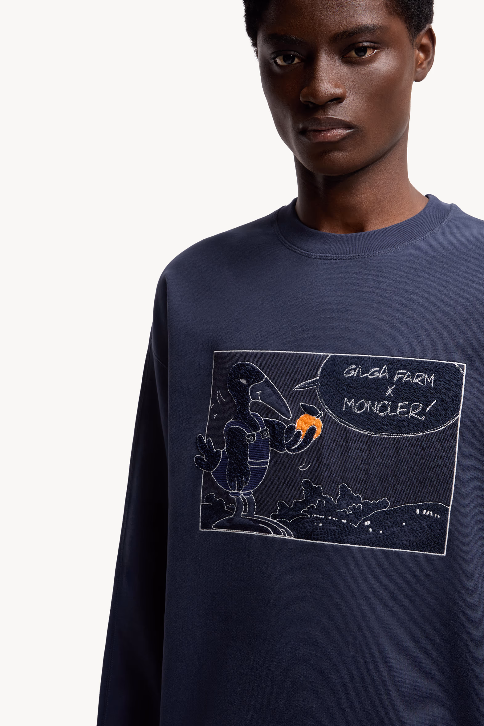 Moncler x Gilga Farm Designed by Donald Glover Cotton Sweatshirt Men Navy Blue Moncler 6